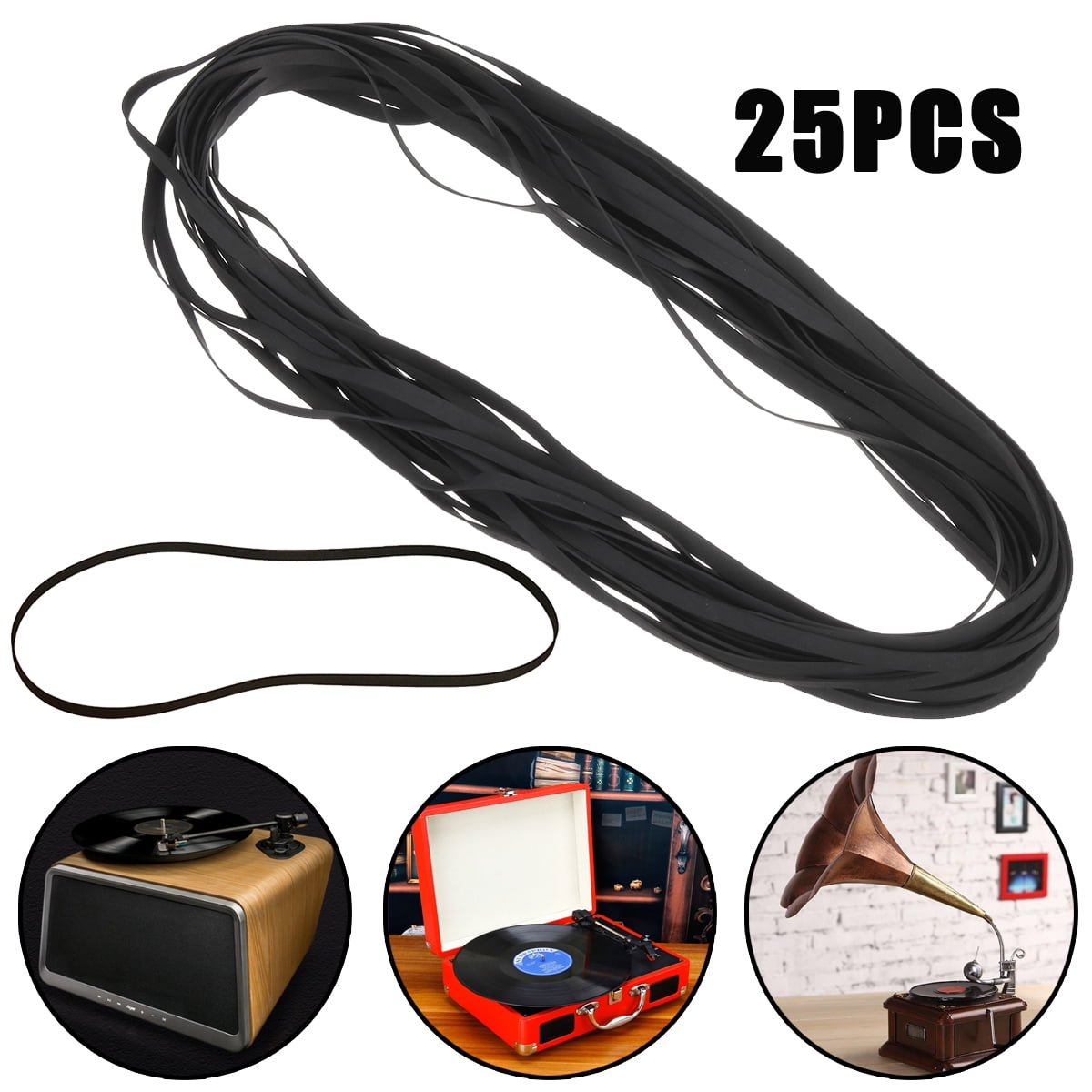 Set 25Pcs Lot Belt Replace Turntable Phono Plattenspieler Drive Belt