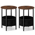 thumbnail image 1 of Costway 2 Pcs Table d'Appoint Ronde avec Panier de Rangement en Feutre Cadre en Métal Robuste pour Chambre, 1 of 10