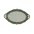 thumbnail image 2 of Cififendec Christmas Vintage Decorative Mirror Tray, Ornate Embossed Premium Mirror Dish for Xmas Vanity Table Accent Styling, 15.35"×9.65", Green, 2 of 6