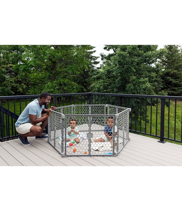 Regalo Plastic 192 inch Super Wide Adjustable Baby Gate and Play Yard, 2-in- 1, Includes Hardware Mounts, Gray - Walmart.com