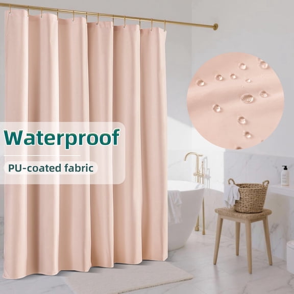 Yiannan Waterproof Fabric Shower Curtain Liner with 3 Magnets,72x72inch,Blush Pink