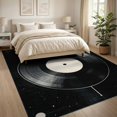 thumbnail image 3 of ODIKA 8'x10' Washable Area Rug Vinyl Record Minimalist Retro Music Disc Concentric Groove Rings for Living Room, Under Sectional, Family , Durable, Non-Slip, 3 of 7