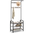 thumbnail image 4 of Coat Rack  Hall Tree with Shoe Bench for Entryway  Entryway Bench with Coat Rack  Honey, 4 of 5
