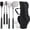black, variant on POLIGO 7PCS Stainless Steel Grill Accessories - Perfect Outdoor Cooking Grill Set - Ideal BBQ Gift for Men/Dad