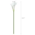 thumbnail image 4 of Ramo de boda Duovlo, 20 unidades, flor artificial de látex con forma de lirio de cala, con toque real, decoración para fiestas en el hogar (blanco), 4 of 6