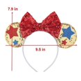 thumbnail image 2 of Mouse Ears Sequin Bow Hair Band Patriotic Headbands 4th of July Headwear Sparkle Star Hair Hoop Princess Head Bopper Cosplay Costume Tiara for Kids Gi, 2 of 5