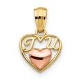 thumbnail image 5 of 14k Yellow Gold Two-tone Mini I Love U Charm Pendant, 5 of 7