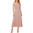 thumbnail image 3 of Adrianna Papell Beaded Illusion Boat Neck Sleeveless Cap Sleeve Dress, 3 of 3