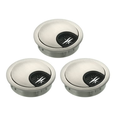 Uxcell 3Pack 2" Cable Hole Cover Zinc Alloy Desk Wire Cord Grommet, Brushed Silver