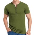 thumbnail image 2 of Fengqque Men's Short Sleeve Shirts Plus Size Shirts Solid Color Short Sleeve T-Shirts Button-Up Shirts, 2 of 6