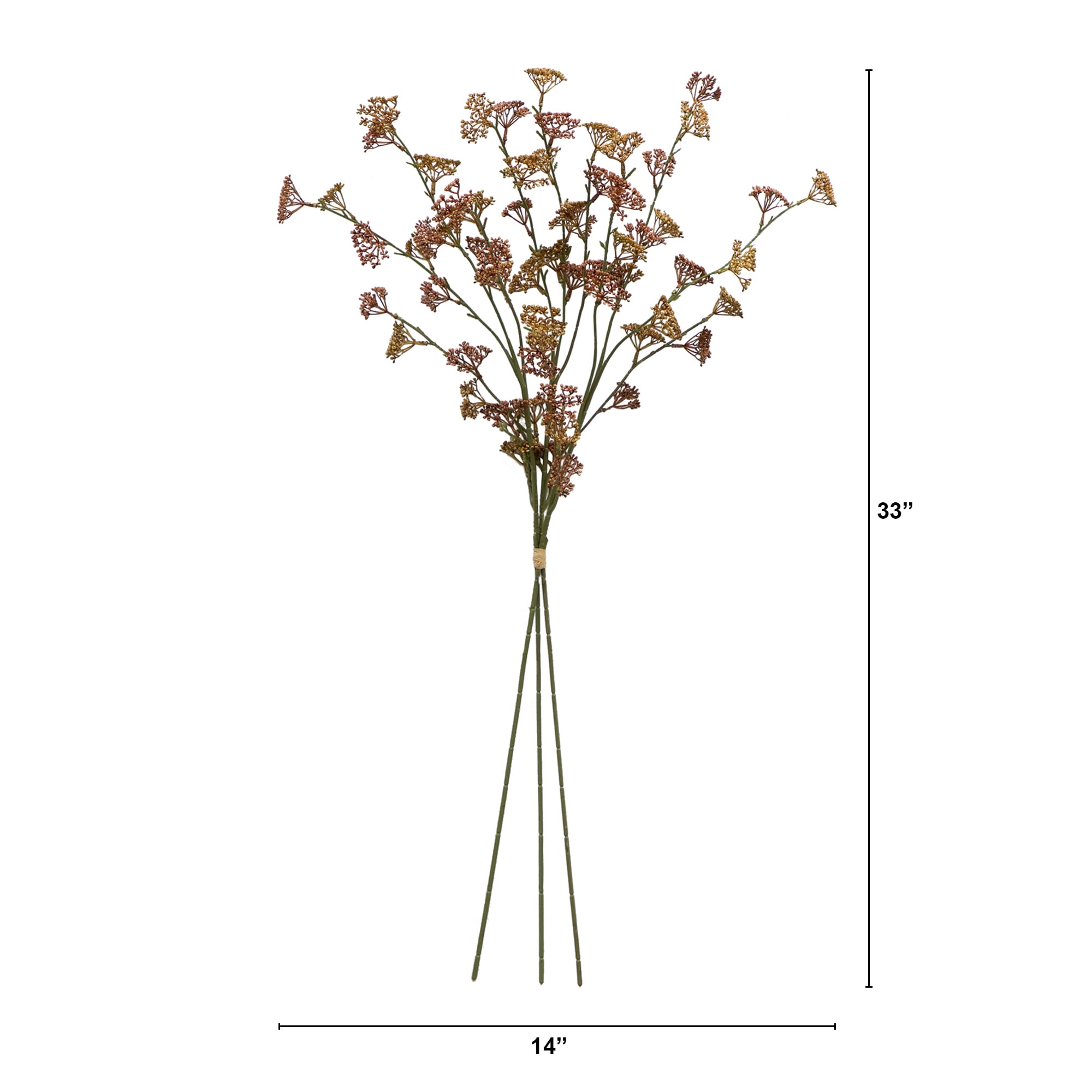 Better Homes & Gardens 33"H Artificial Indoor Dried Rice Stems Fall Bundle, Set of 3