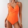 thumbnail image 6 of Women Mesh One Piece Swimsuit Tummy Control Sexy Bathing Suits V Neck Push Up Swimsuits Slimming Swimwear Saffron M, 6 of 6