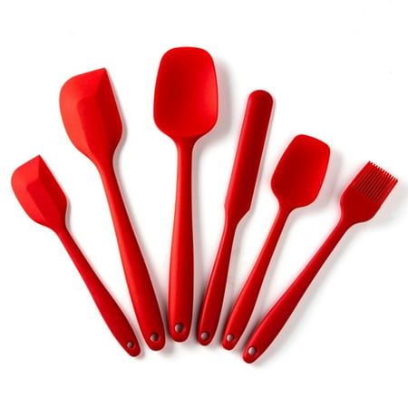 

TOPOINT 6Pcs Silicone Spatulas Set Heat Resistant Non-stick Baking Utensils Sets for Cooking Baking Mixing Kitchen Supply