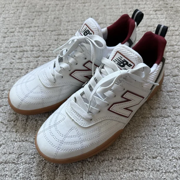 New Balance Numeric 228 Sport Shoes Leather Sneakers NM288SWL White Red Size 5.5