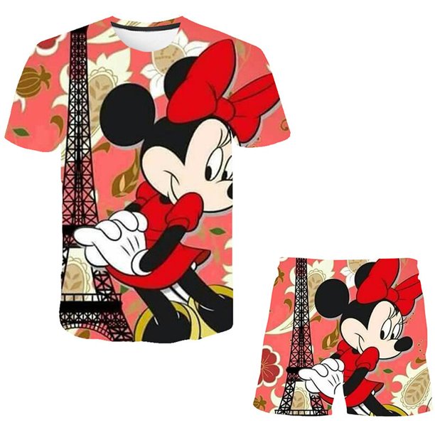 Ropa de Mickey Mouse para niñas, ropa de verano para niñas, 2 uds., ropa para niños, chándal para niños, traje para niñas, ropa para niños 13T Gao Jinjia LED