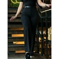 thumbnail image 3 of Zipper Fly High Waist Straight Leg Work Trousers Casual Elastic Back Waist Seam Front Business Pants, 3 of 5