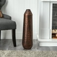 thumbnail image 3 of Nearly Natural 26in. Tall Embossed Metal Tower Vase, Copper, 3 of 4