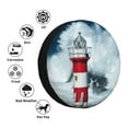 thumbnail image 4 of Rateoe Circular Lighthouse Pattern Tire Cover Wheel Protectors Weatherproof Wheel Covers Universal Fit for Trailer Rv SUV Truck Camper Travel Trailers Accessories-17 inch, 4 of 6