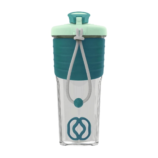 Yhmxh Botella mezcladora de proteínas, 24 botellas de proteínas con bola mezcladora, botella mezcladora, botella de proteínas, vaso portátil para bebida de proteína de suero antes del ejercicio.