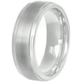 thumbnail image 2 of Men's White Tungsten 8MM Comfort Fit Step Edge Wedding Band, 2 of 4