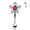 Clear/Pink, variant on MoBody 16G Double Tiered 6 CZ Flower Top Curved Eyebrow Barbell Surgical Steel Body Piercing Eyebrow Ring (Clear/Pink)