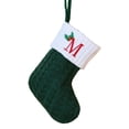 thumbnail image 3 of Hvmvliv Embroidered Christmas Letter Stocking Green Knitted Stockings Gifts Bag for Kids Candy Storage Christmas Tree Hanging Stocking M, 3 of 6