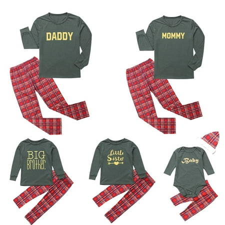 Christmas Family Matching Sleepwear Letters Print Pajamas Set Couples