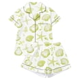 thumbnail image 4 of Endives Pajamas Set for Women Print Womens Nightwear 2 Piece Pajamas Set Short Sleeve Button Down Shirt and Short Soft Sleepwear Lounge Sets for Women, 4 of 4