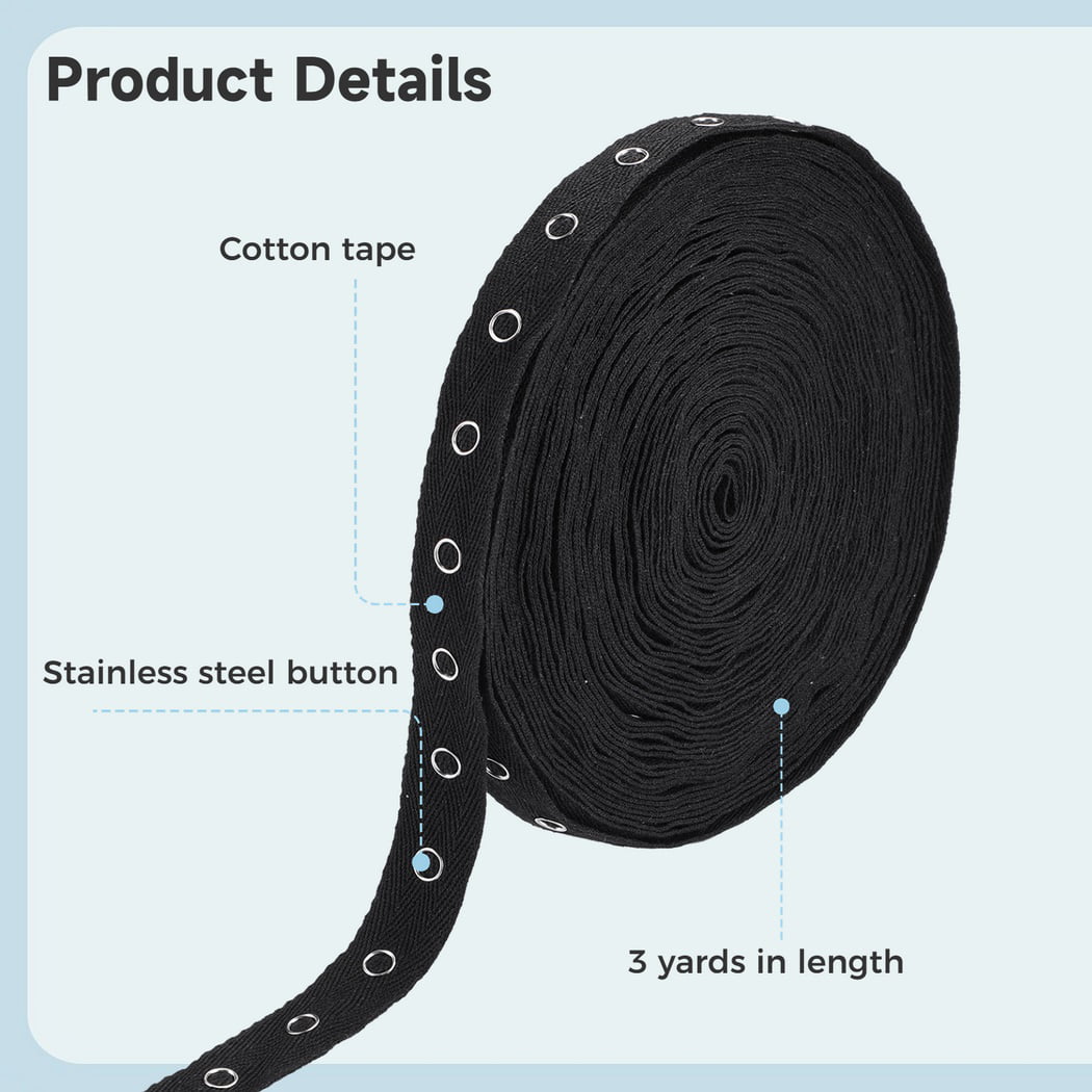Beyond Trim Snap Button Tape - 1 Inch Twill Sewing Fastener Metal Press  Stud Ribbon Replacement Crafting Crafts DIY White 10 Yards - LA10541