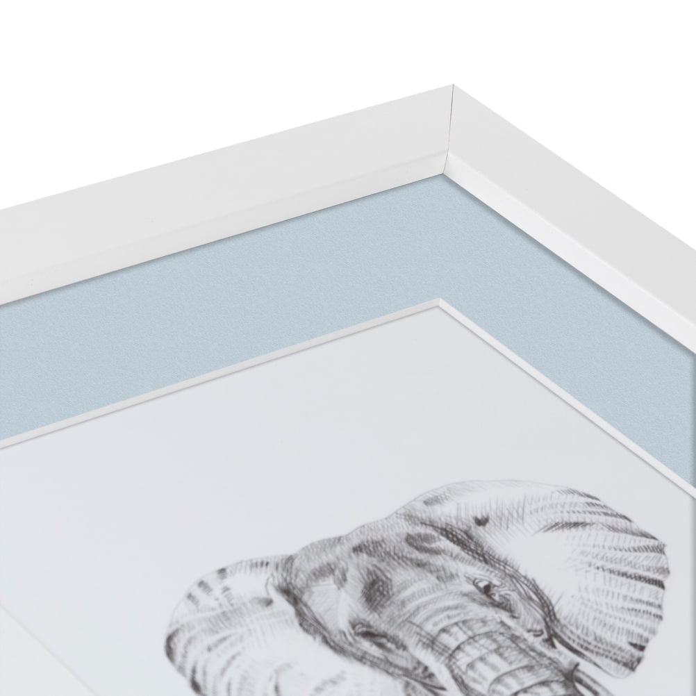 ArtToFrames 22x28" Matted Picture Frame with 18x24" Single Mat Photo Opening Framed in 1.25" Satin White Frame and 2" Baby Blue Mat (FWM-3966-22x28)