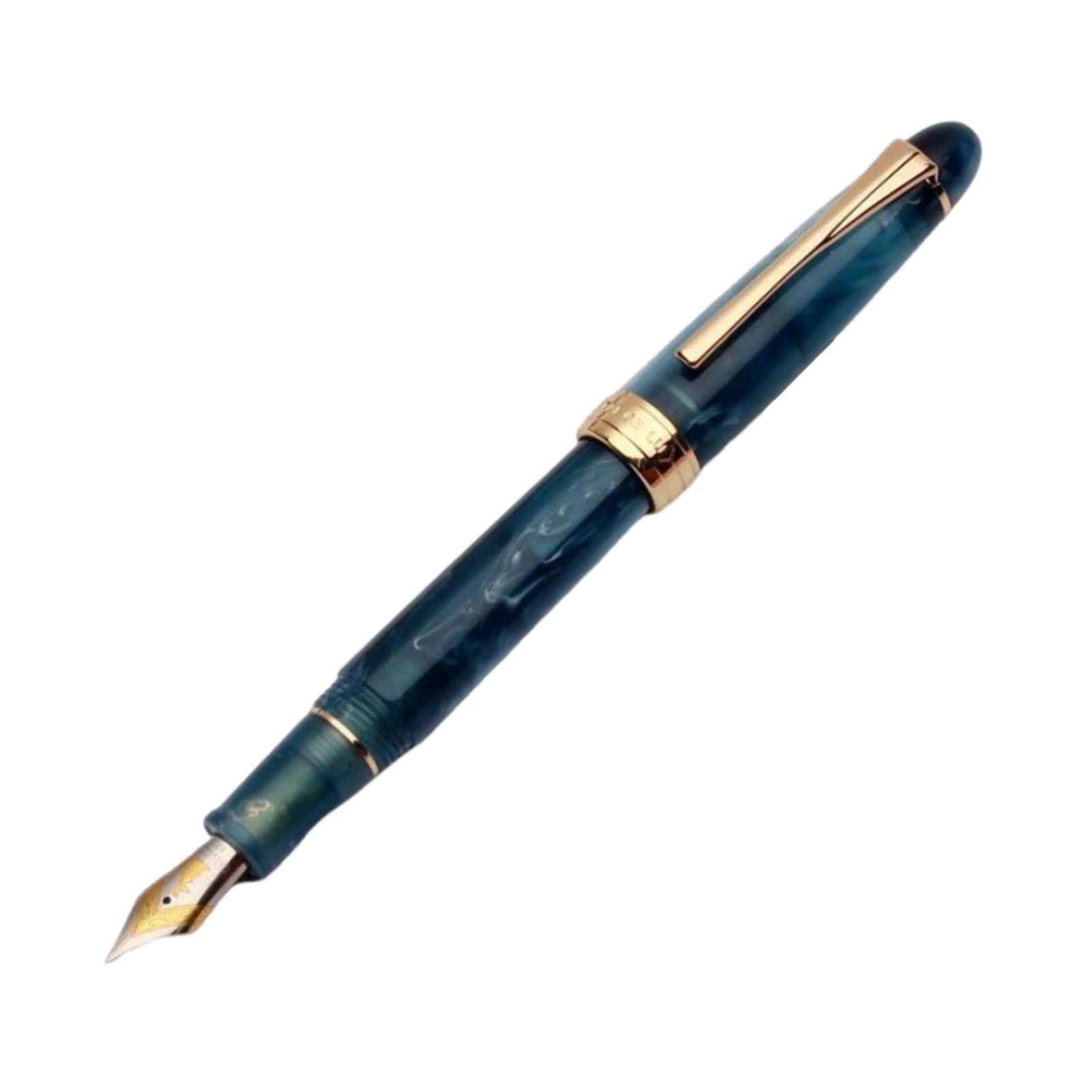 LeeQinersw Piston Fountain Pen Piston Filling Pen Ef0.5mm Smooth Large Ink Capacity Writing dark blue