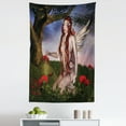 thumbnail image 1 of Fantasy Tapestry, Redhead with Wings Holding a Butterfly Catcher Lantern Surrounded by Poppies, Fabric Wall Hanging Decor for Bedroom Living Room Dorm, 5 Sizes, Multicolor, by Ambesonne, 1 of 1