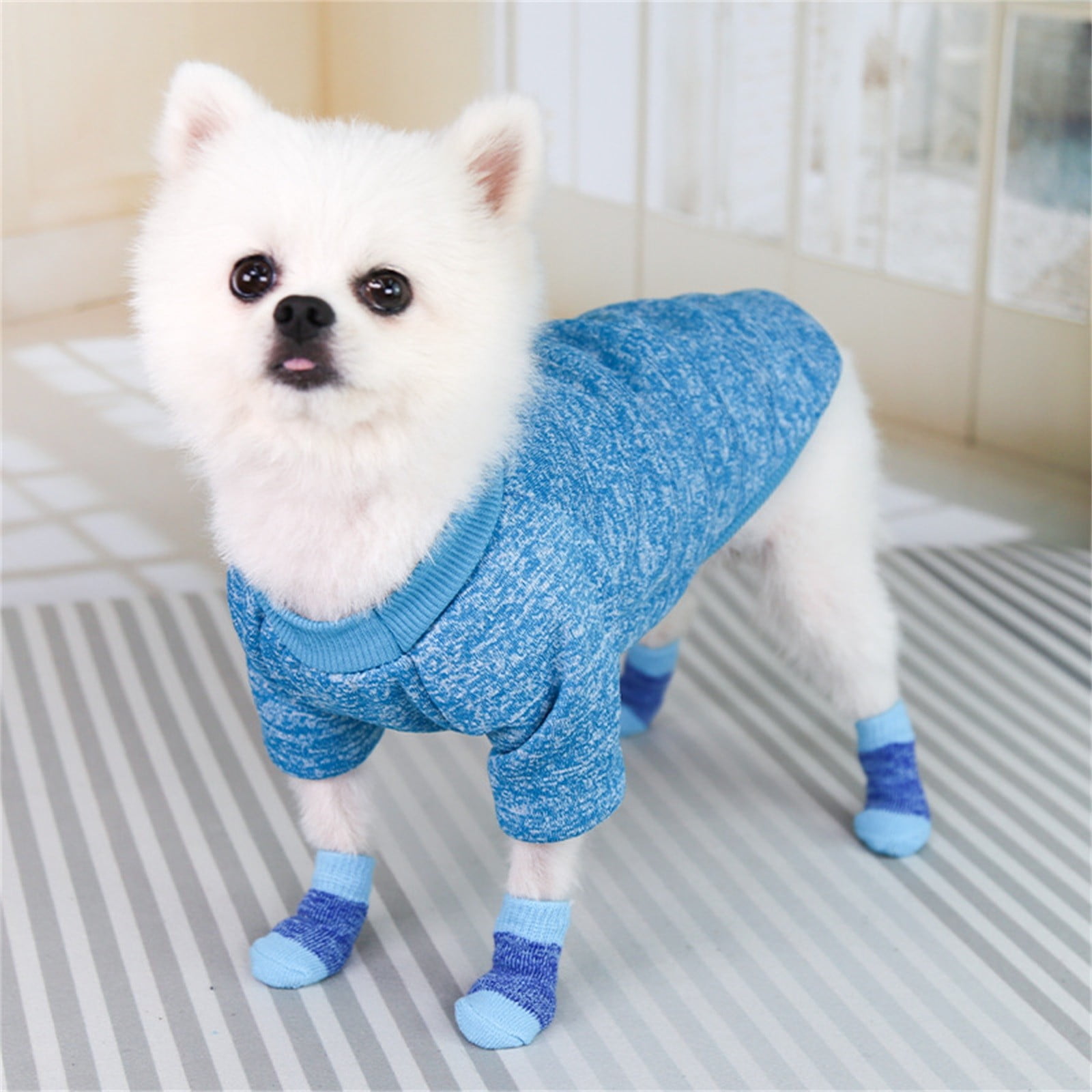 Moonker Anti Slip Dog Socks 4 Piece Set Dog Indoor Socks Anti Slip Dog Socks Dog Socks With Clip Puppy Paw Protection Socks Walmart