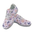thumbnail image 2 of COEQINE Butterfly Boho Floral Violet Women Running Shoes Lace-up Girls White Sole Sneakers Hiking Camping Soft Training Athletic Footwear Tennis Shoes, 2 of 7