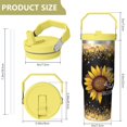 thumbnail image 4 of 30 Oz Tumbler Big Sunflower Tumbler with Lid and Straw, Birthday Gift Cup for Friend Women Men Coffee Travel Mug Thanksgiving Day Halloween Christmas Gift Water Bottle, 4 of 7