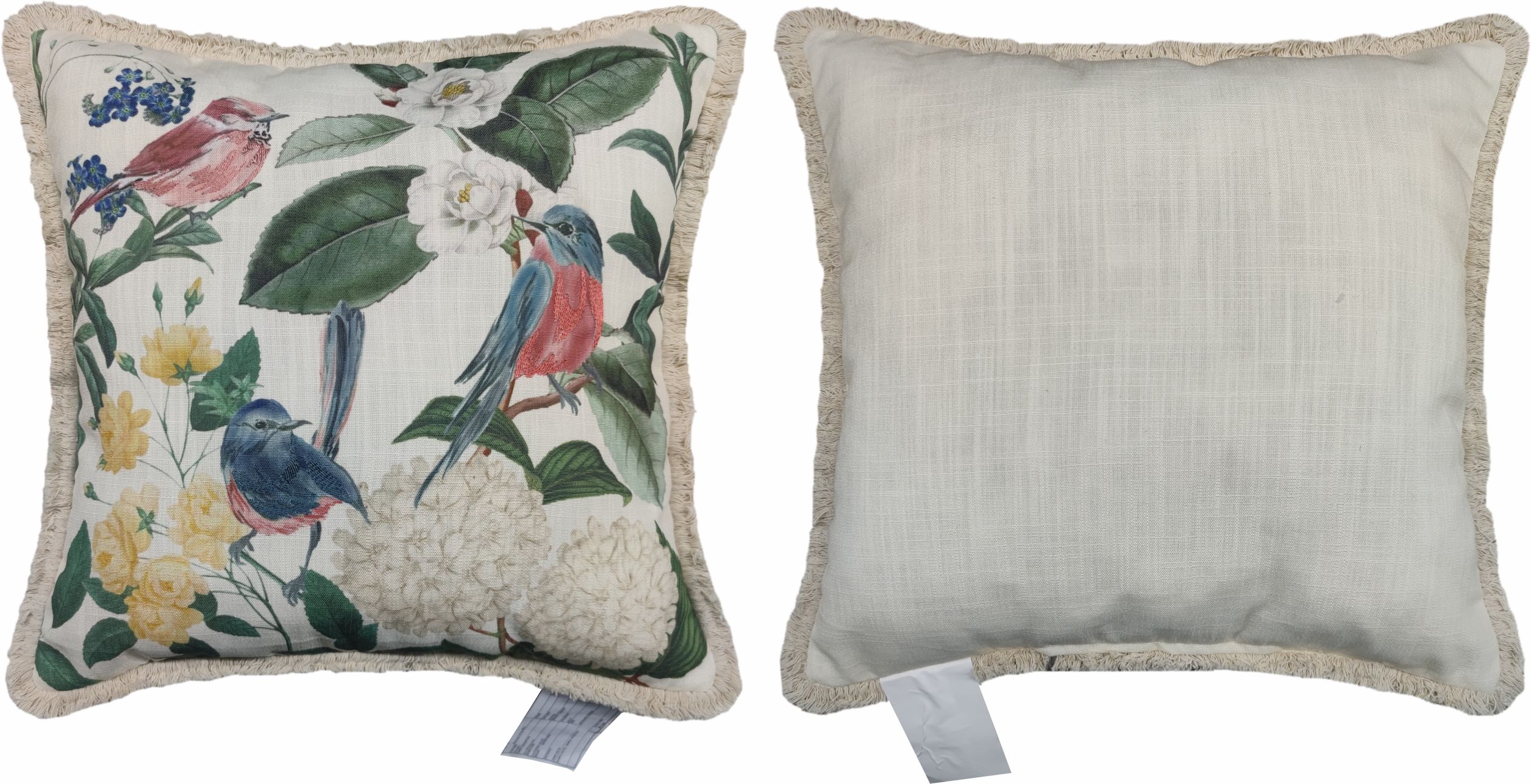 Mainstays Embroidered Bird Floral Throw Pillow, 18x18 photo 4