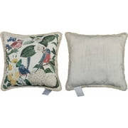 Mainstays Decorative Embroidered Bird Floral 18” x 18” Throw Pillow, Multi-Color