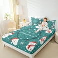 thumbnail image 4 of Manfei Cartoon Santa Claus Twin Sheet Sets,Merry Xmas Twin Fitted Sheet,Kawaii Christmas Snowman Flat Sheet For Teens,Ultra Soft Home Decor,3-Piece, 4 of 7