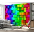 thumbnail image 3 of Tiptophomedecor Abstract Wallpaper Wall Mural - Colourful Cubes, 3 of 7