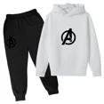 thumbnail image 3 of Sudadera y pantalón de primavera y otoño para niños, traje de 2 piezas, ropa para niño y niña, diseño estampado, sudadera con capucha, chándal informal, traje deportivo, 3 of 5