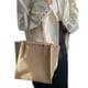 thumbnail image 1 of Bolso de mano de piel sintética suave para mujer, bolso de mano, cartera, bolso de hombro, bolso de gran capacidad, color caqui, 1 of 5