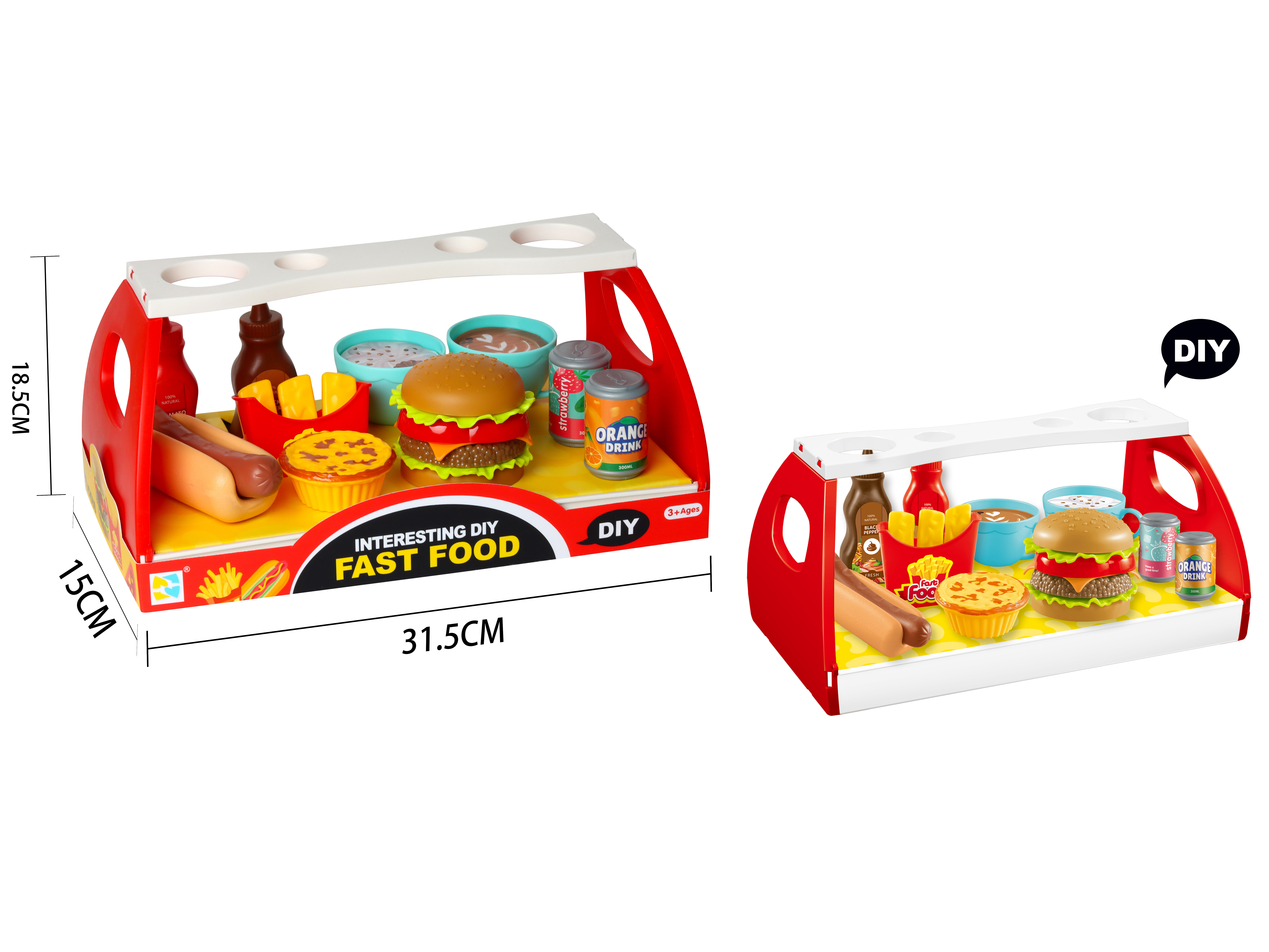 Fast Food Play Set for Kids - Burger, Hotdog, Fries Combo - Educational Toy for Ages 3+ Valessati