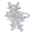thumbnail image 1 of Anillo de dedo de copo de nieve de la boda, Anillo de copo de nieve de la Navidad, Anillo de diamante de imitación, Anillo de mujer de la moda, Anillo de fiesta de fiesta, Anillo de Navidad de, 1 of 9