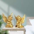 thumbnail image 2 of justharion 2pcs Cupid Angel Statue Tabletop Cherub Home Decor Garden Ornament Golden, 2 of 7