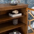 thumbnail image 5 of Linon Betty Large Storage Cabinet Decorative Glass Doors in Brown Stained Wood, 5 of 14