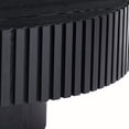 thumbnail image 3 of 31.49'' Round Coffee Table, Wood End Table for Living Room, Modern Contemporary Circle Fluted Drum Side Table, Easy Assembly for Small Space, Matt Black, 3 of 7