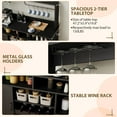 thumbnail image 3 of IDEALHOUSE Black Credenzas, 47 Inch Farmhouse Coffee Bar Cabinet with Wine Rack, Power Outlet, USB & Type-C Port, Sideboard with Adjustable Shelves for Kitchen Dining Room, 3 of 8