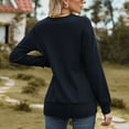 thumbnail image 3 of Kadahis Womens Long Sleeve Solid Color Knitted Sweaters Casual Solid Color Sweater Tops Pullover, 3 of 5
