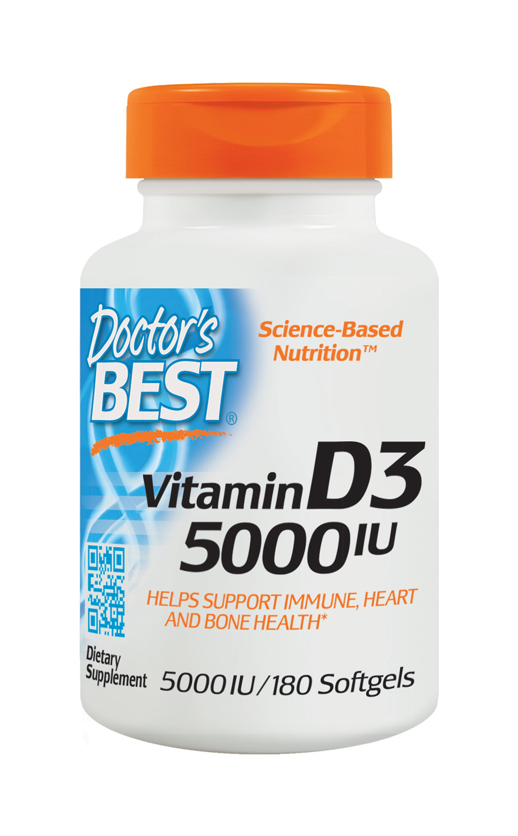 Doctors Best Vitamin D3 5000iu Non Gmo Gluten Free Soy Free Regulates Immune Function Supports Healthy Bones 180 Softgels Walmartcom