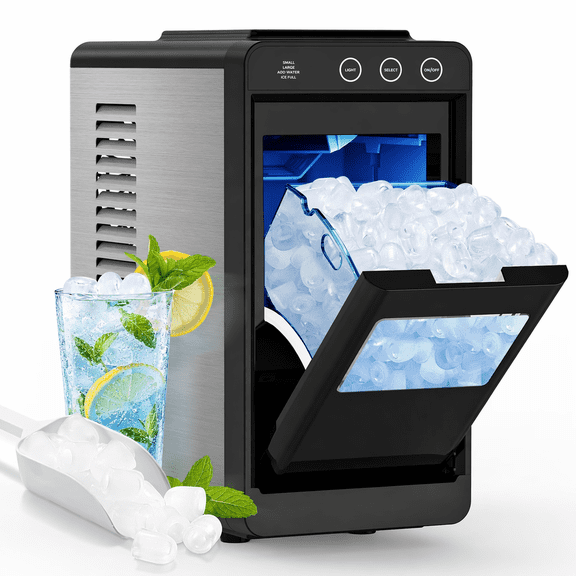 Havato Ice Maker Countertop, 26 lbs/24Hrs, 8 Cubes in 6 Mins,Portable Ice Machine with Self-Cleaning,  Quiet Compact,Black